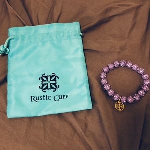 Rustic Cuff lavender/gold bracelet